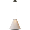 GOODMAN SMALL- BRONZE AND HAND-RUBBED ANTIQUE BRASS W/ NATURAL PAPER SHADE W/ BLACK TAPE - Salisbury & Manus