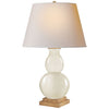 Gourd Form Small Table Lamp in Tea Stain with Natural Paper Shade - Salisbury & Manus