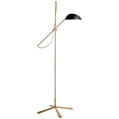Graphic Floor Lamp in Hand-Rubbed Antique Brass with Black - Salisbury & Manus