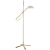 Graphic Floor Lamp in Hand-Rubbed Antique Brass with White - Salisbury & Manus