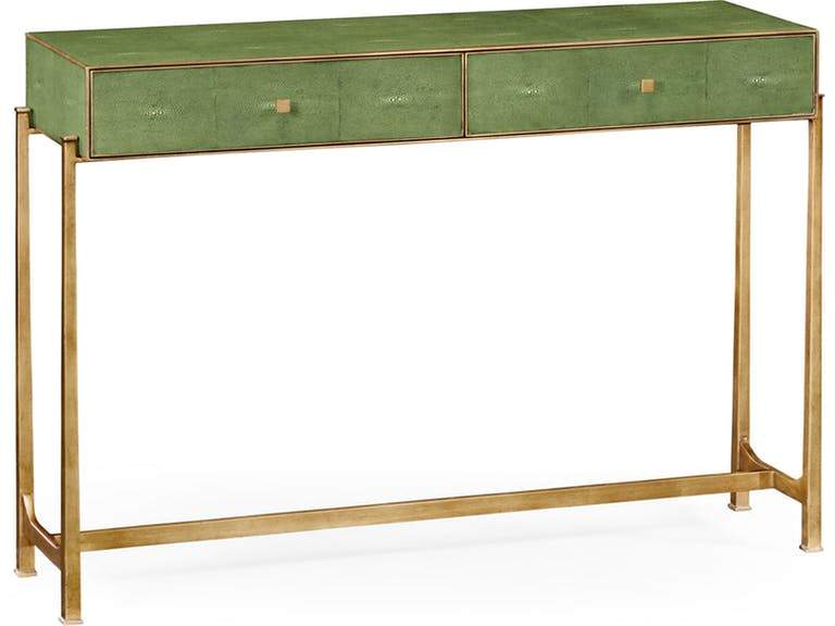 GREEN SHAGREEN GILDED CONSOLE TABLE - Salisbury & Manus