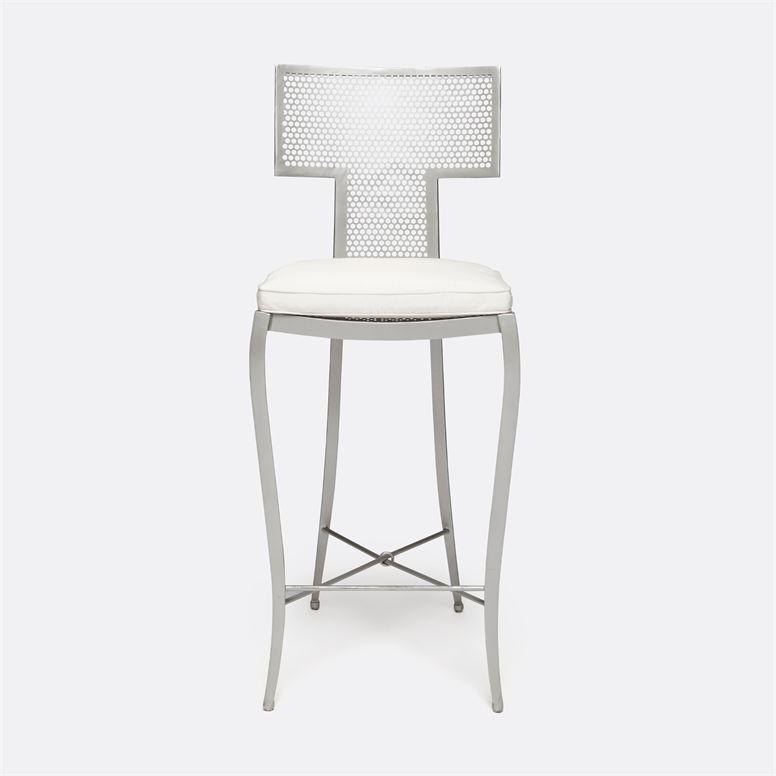 HADLEY BAR STOOL SILVER MESH METAL Salisbury Manus