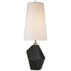 Halcyon Accent Lamp in Black Cremo Marble with Linen Shade - Salisbury & Manus
