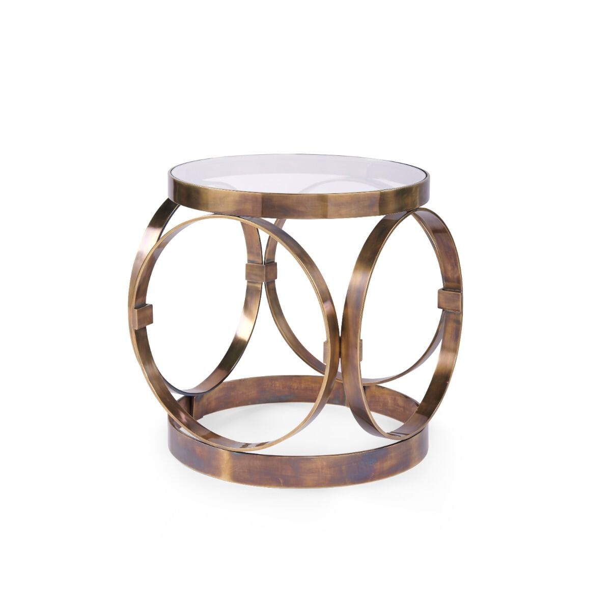 HAWKING SIDE TABLE, ANTIQUE BRASS