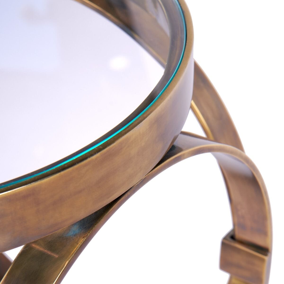 HAWKING SIDE TABLE, ANTIQUE BRASS