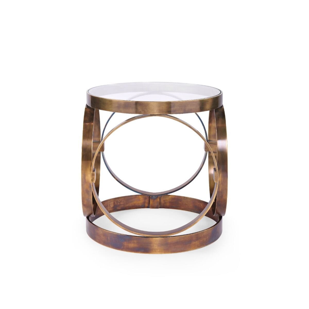 HAWKING SIDE TABLE, ANTIQUE BRASS