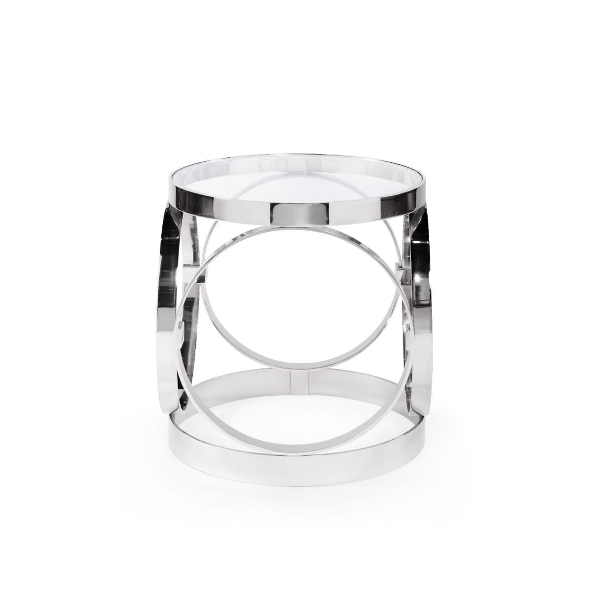 HAWKING SIDE TABLE, POLISHED NICKEL