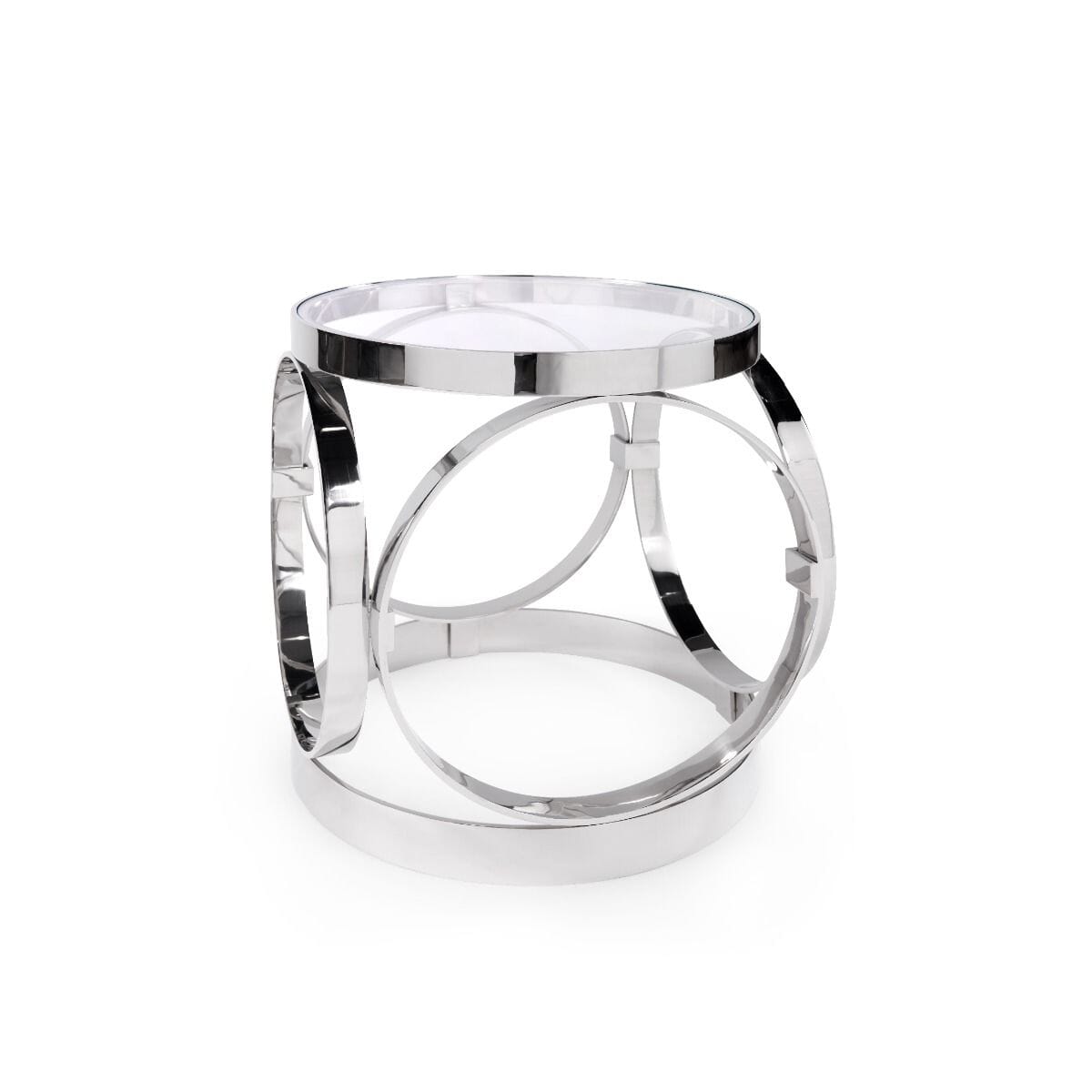 HAWKING SIDE TABLE, POLISHED NICKEL