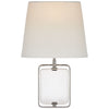 Henri Framed Jewel Sconce in Crystal and Polished Nickel with Linen Shade - Salisbury & Manus