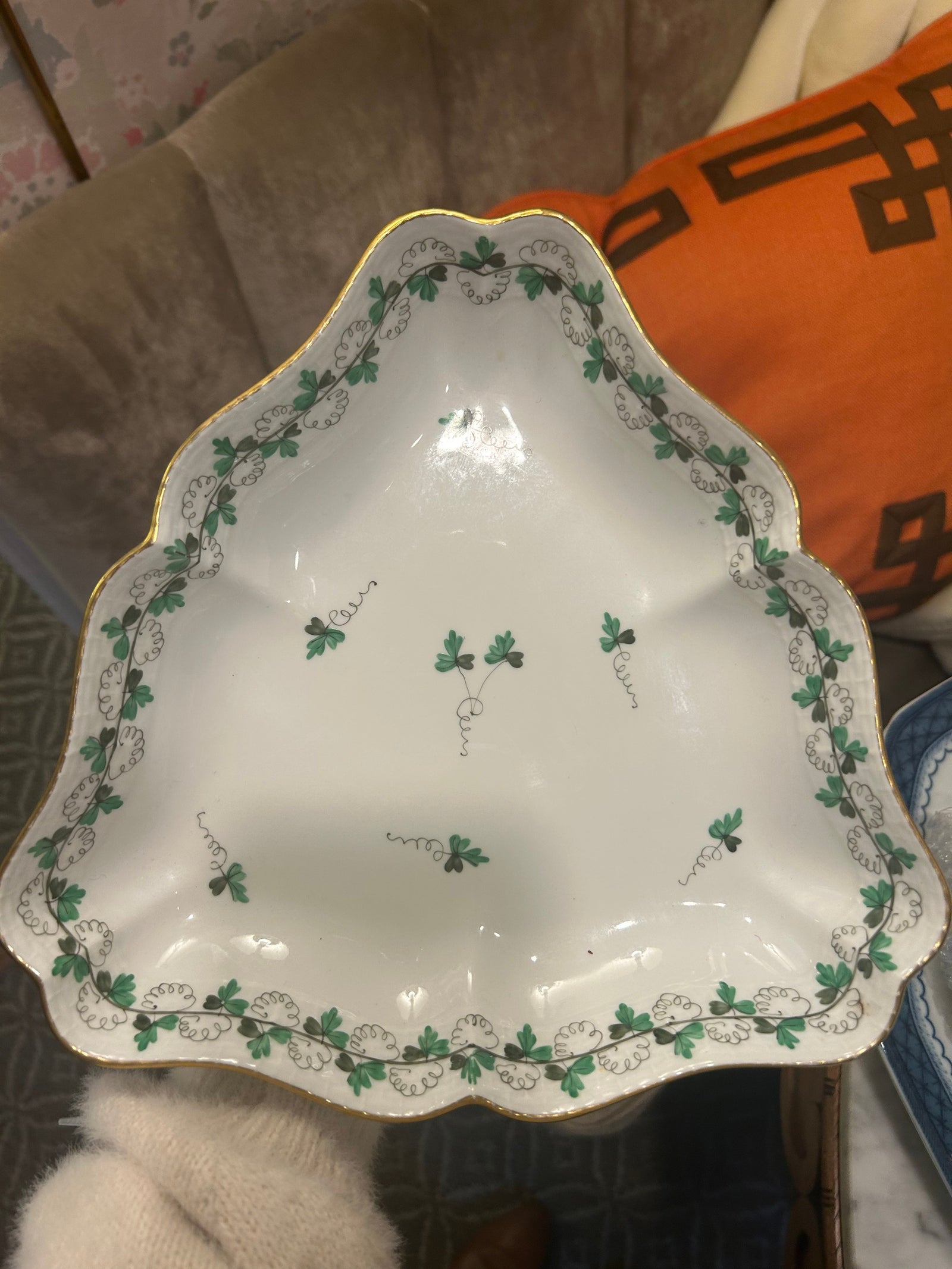 Herend Porcelain Triangle Serving Dish