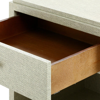 HOLZ 2-DRAWER SIDE TABLE, MOSS GRAY TWEED