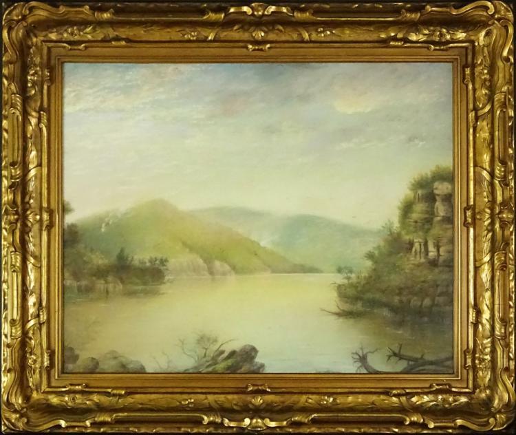 Hudson River School Pastel in Gilt Frame - Salisbury & Manus