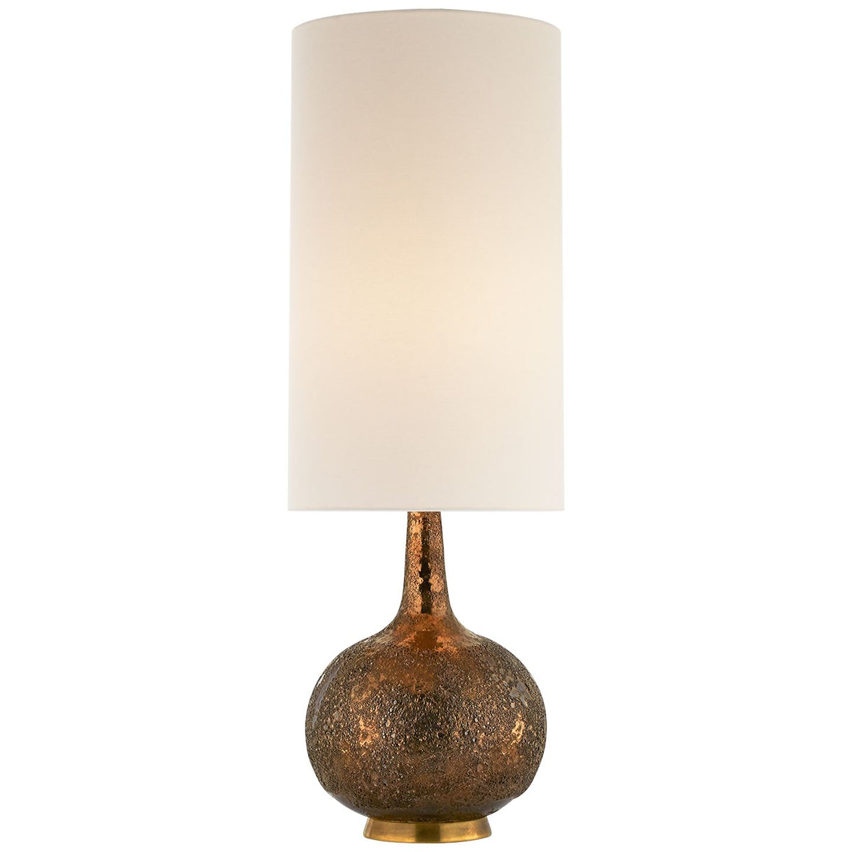 Hunlen Table Lamp in Chalk Burnt Gold with Linen Shade - Salisbury &amp; Manus