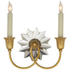 Huntingdon Double Sconce in Hand-Rubbed Antique Brass and Crystal - Salisbury & Manus