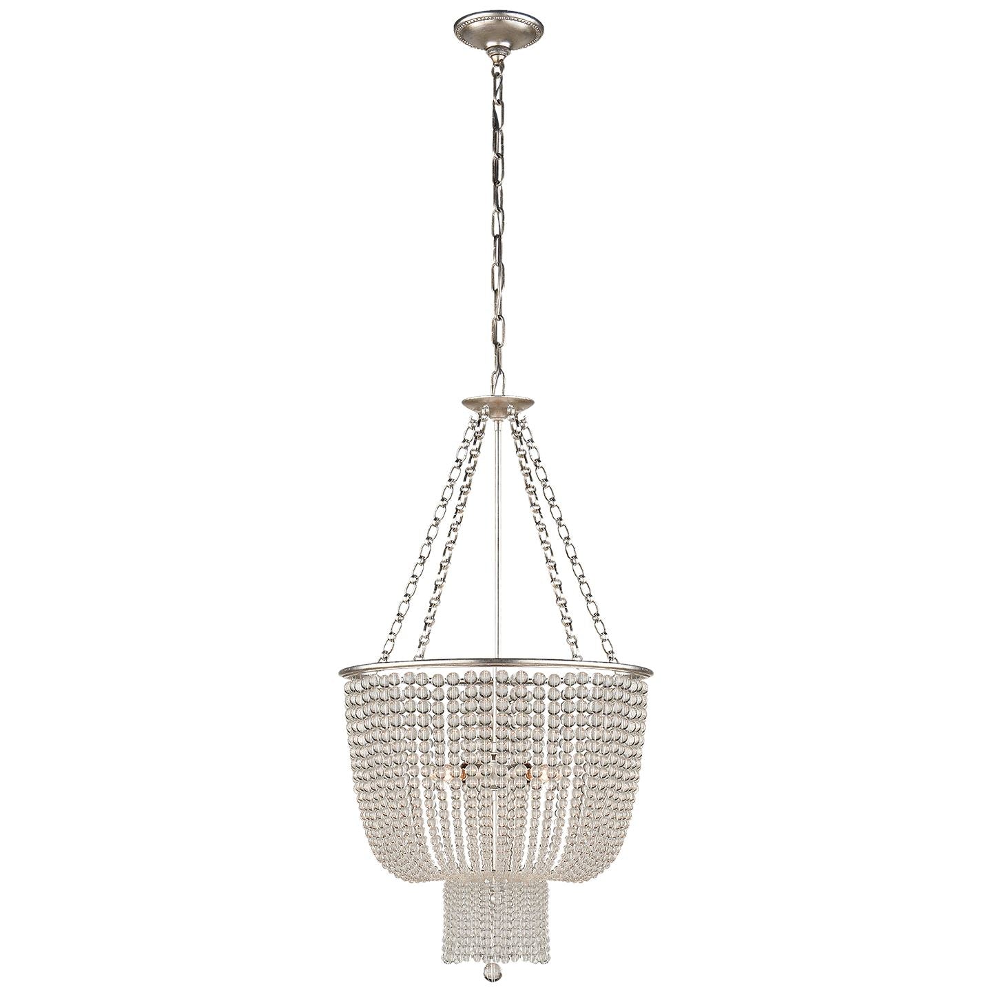 Jacqueline Chandelier in Burnished Silver Leaf with Clear Glass - Salisbury & Manus
