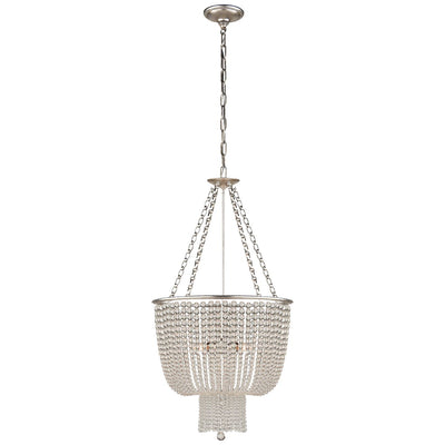 Jacqueline Chandelier in Burnished Silver Leaf with Clear Glass - Salisbury & Manus