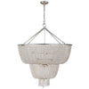 Jacqueline Two-Tier Chandelier in Burnished Silver Leaf with Clear Glass - Salisbury & Manus