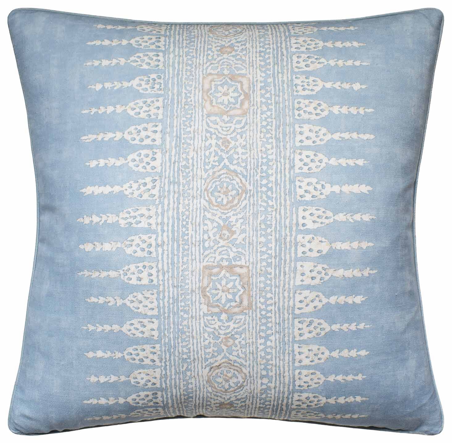 Javanese Stripe Pillow (Spa Blue)