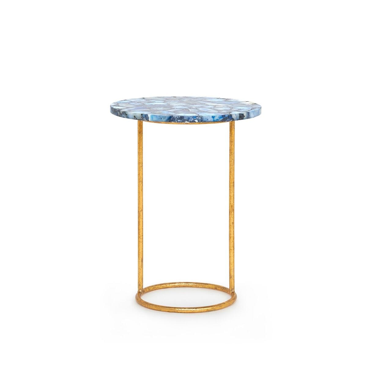 JAYSON SIDE TABLE, BLUE AND GOLD LEAF