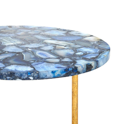 JAYSON SIDE TABLE, BLUE AND GOLD LEAF