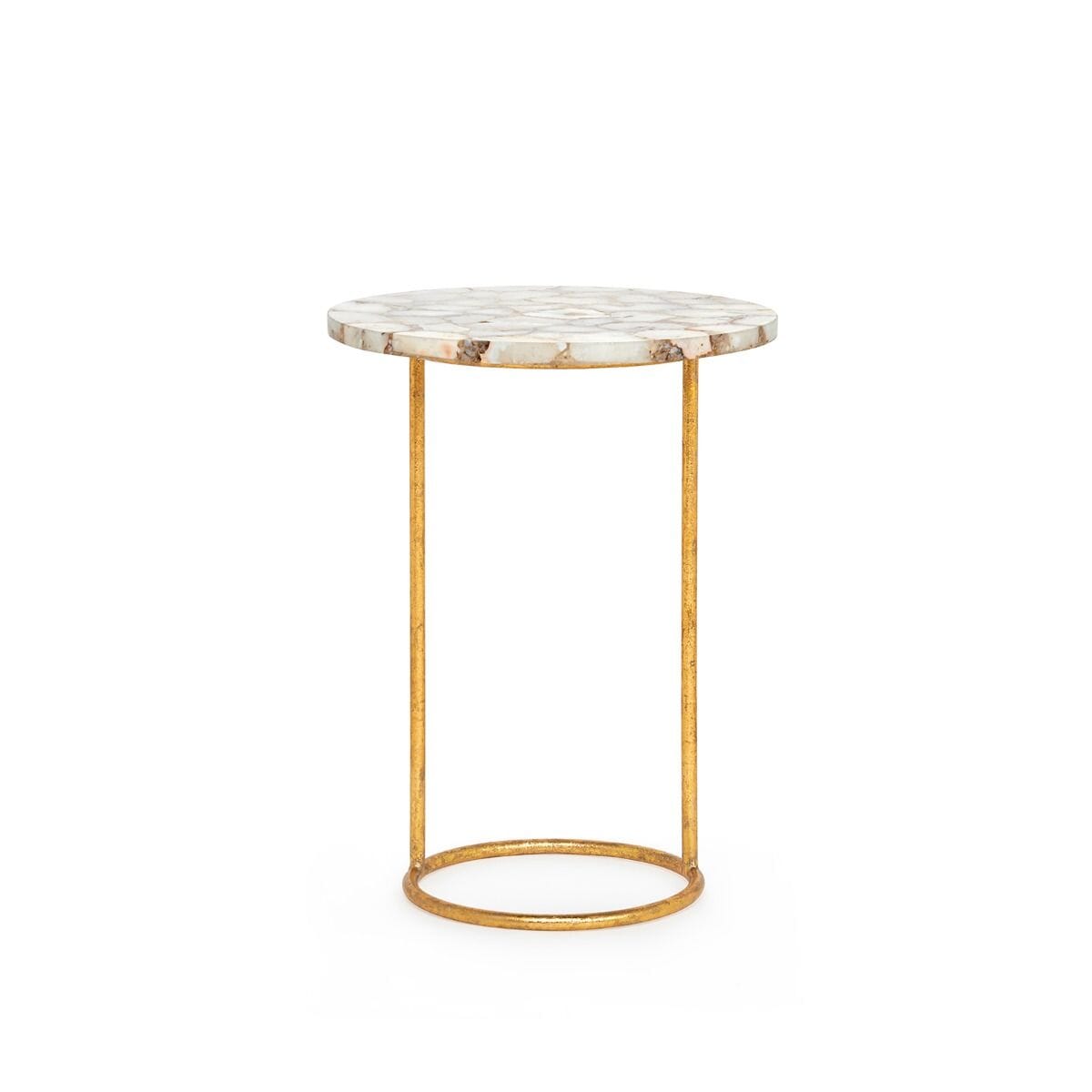 JAYSON SIDE TABLE, NATURAL AND GOLD LEAF
