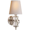 Jonathan Sconce in Crystal with Natural Paper Shade - Salisbury & Manus