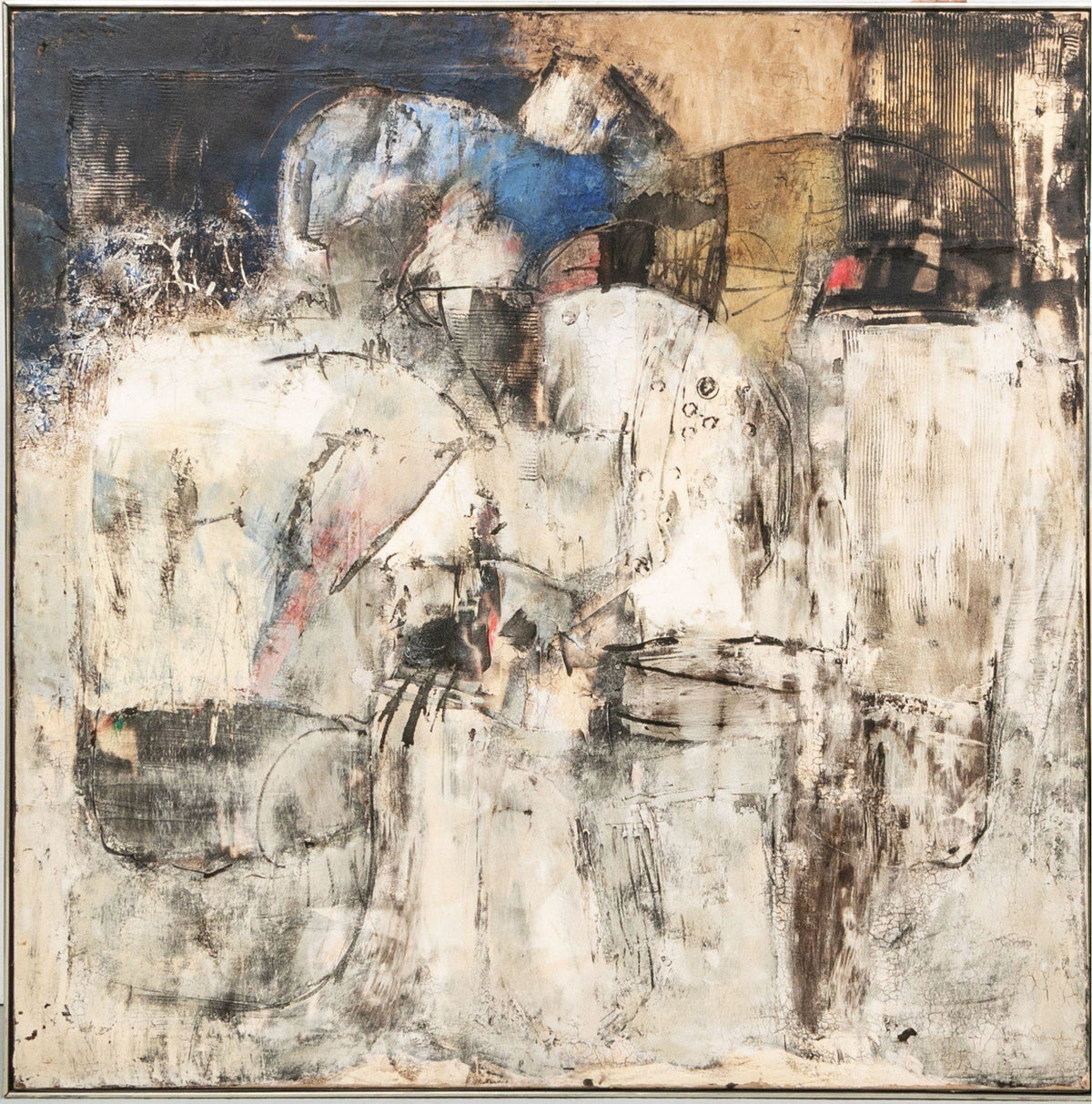 Juan Sanchez Signed Oil on Canvas Abstract - Salisbury & Manus