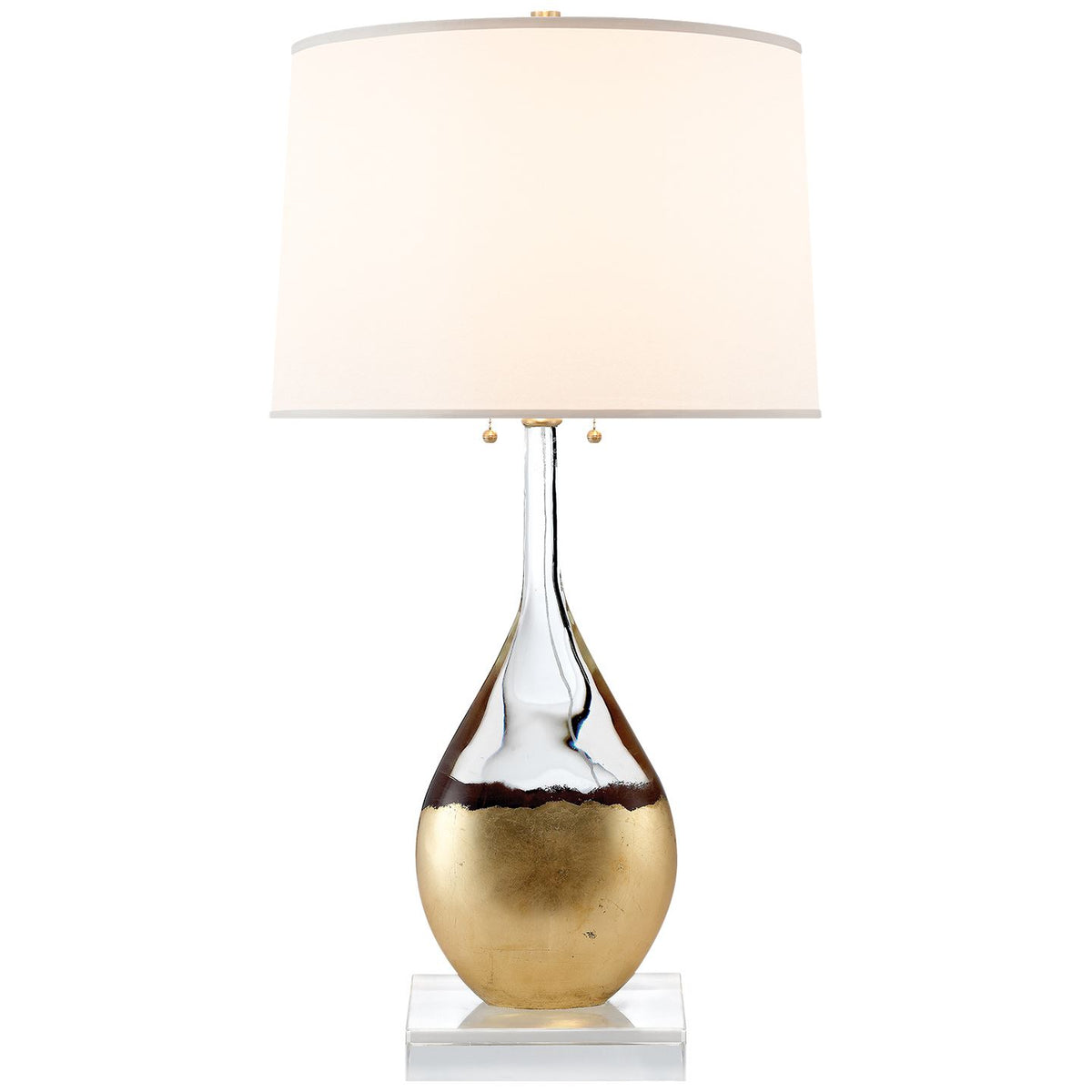 Juliette Table Lamp in Crystal and Gild with Silk Shade - Salisbury &amp; Manus