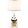 Juliette Table Lamp in Crystal and Gild with Silk Shade - Salisbury & Manus