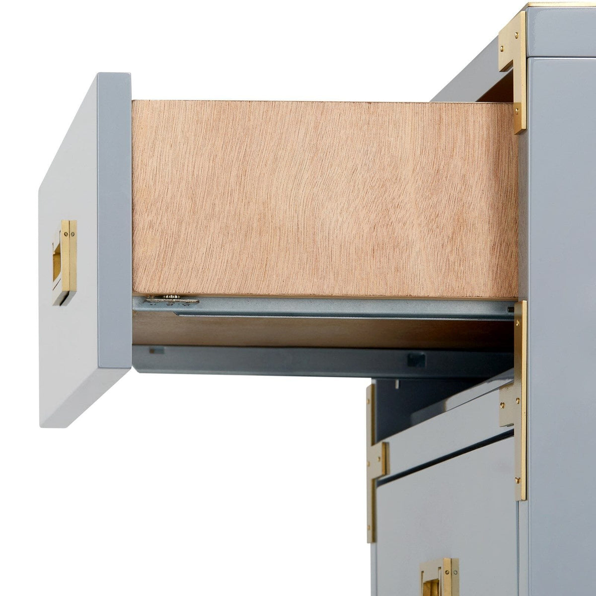 KIMONO 2-DRAWER SIDE TABLE, GLOSS STONE GRAY