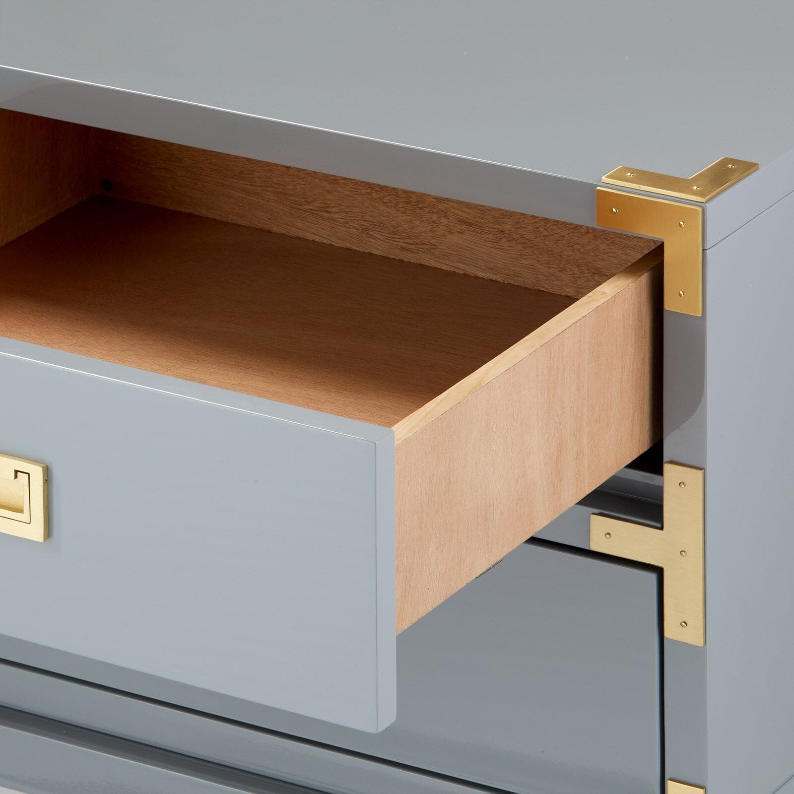 KIMONO 2-DRAWER SIDE TABLE, GLOSS STONE GRAY