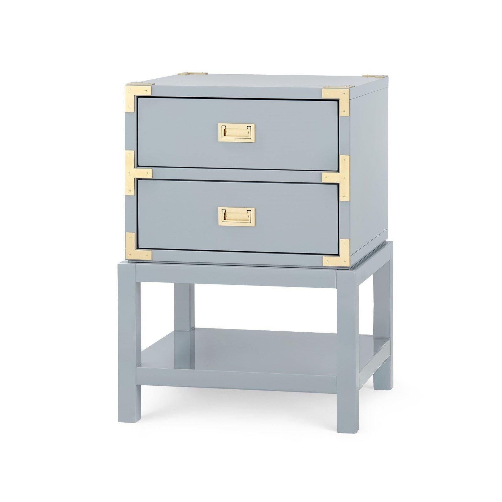 KIMONO 2-DRAWER SIDE TABLE, GLOSS STONE GRAY