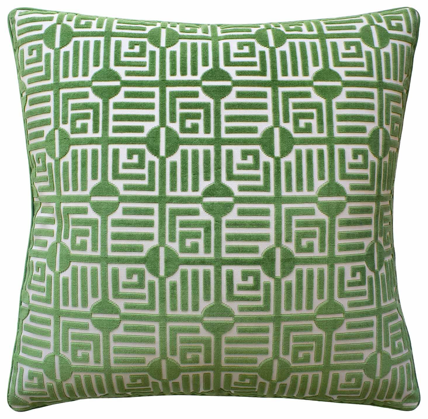 Labyrinth Velvet Pillow (Emerald)