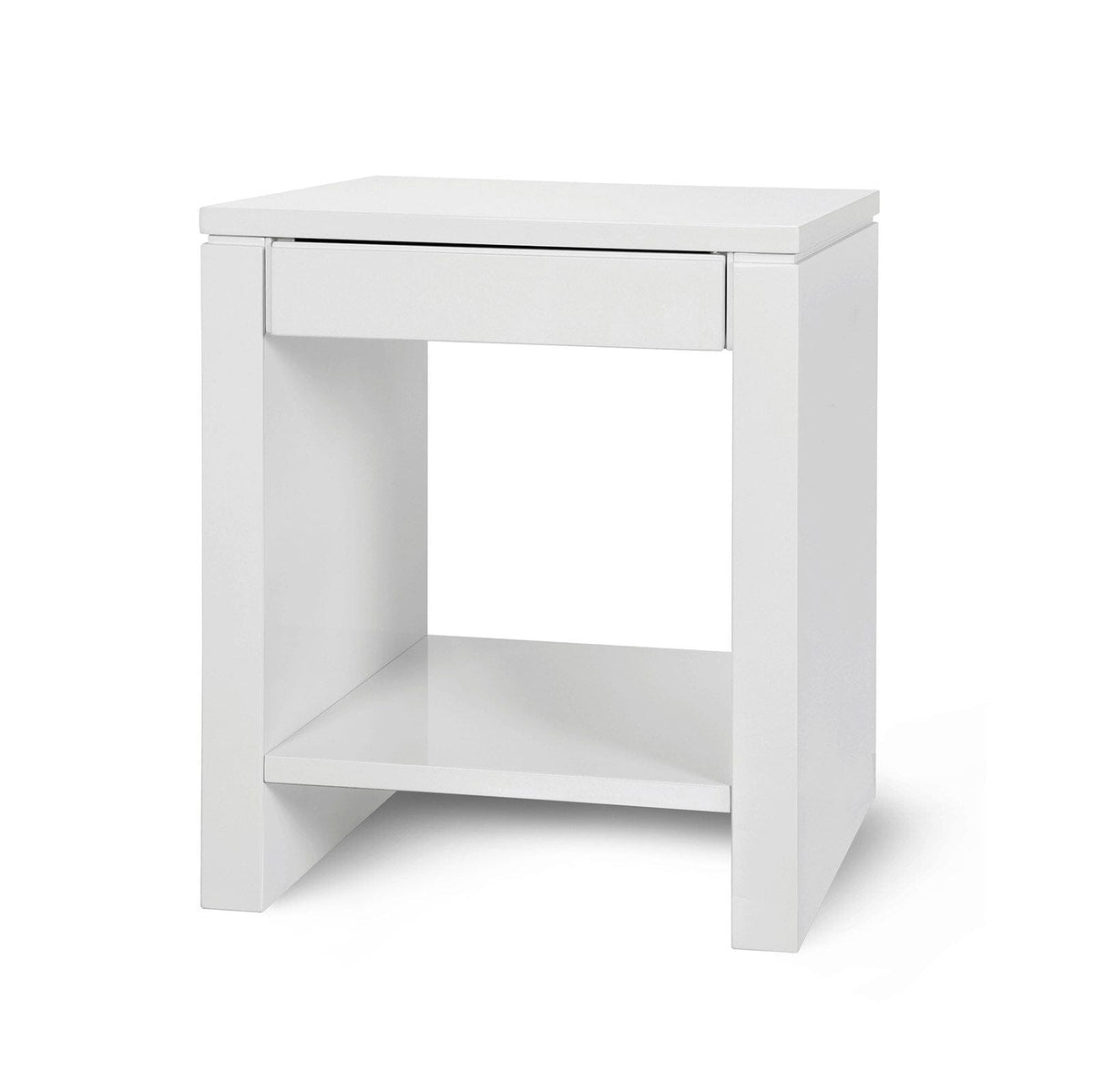 LAMAR 1-DRAWER SIDE TABLE, WHITE PEARL