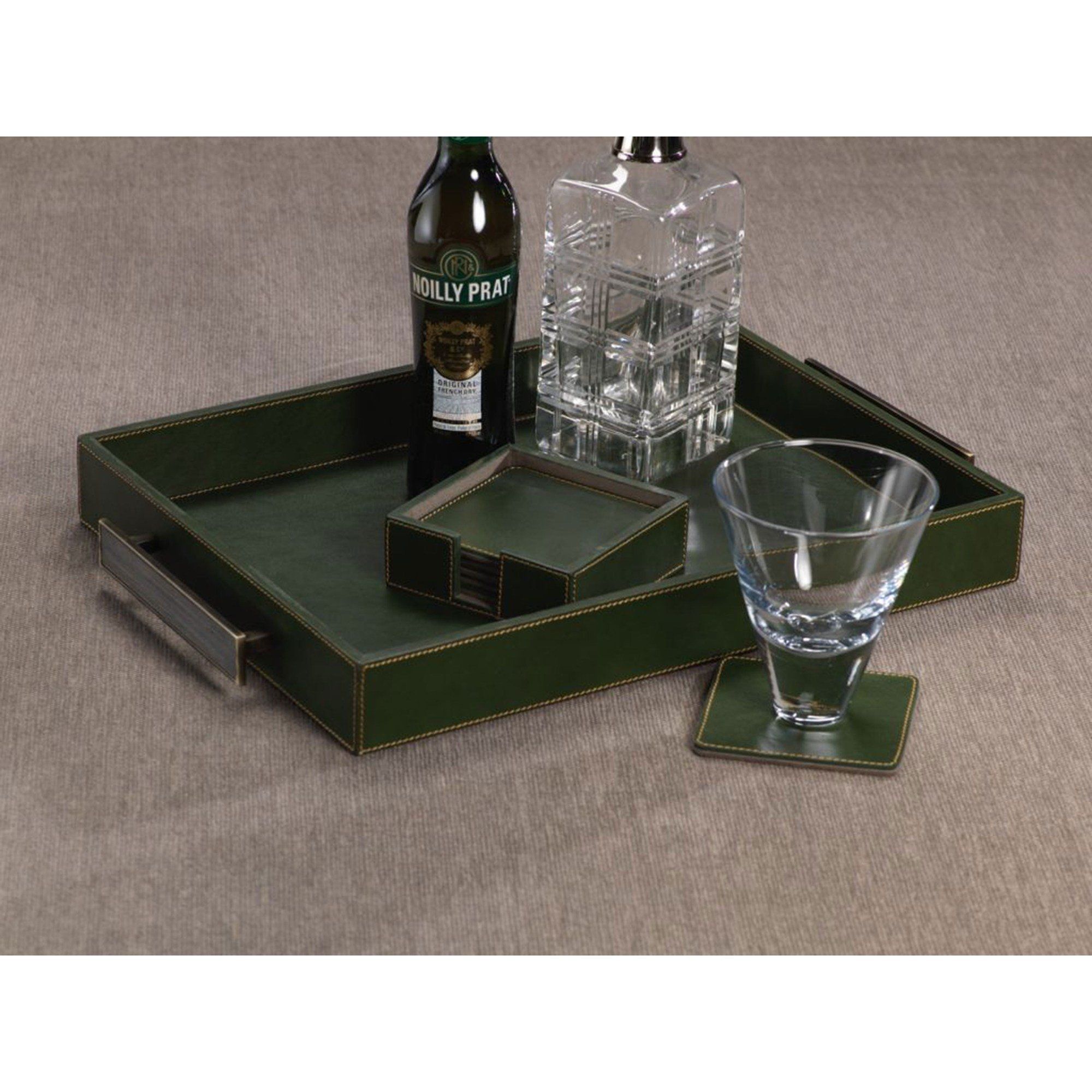 Leather Serving Tray with Handles - Salisbury & Manus