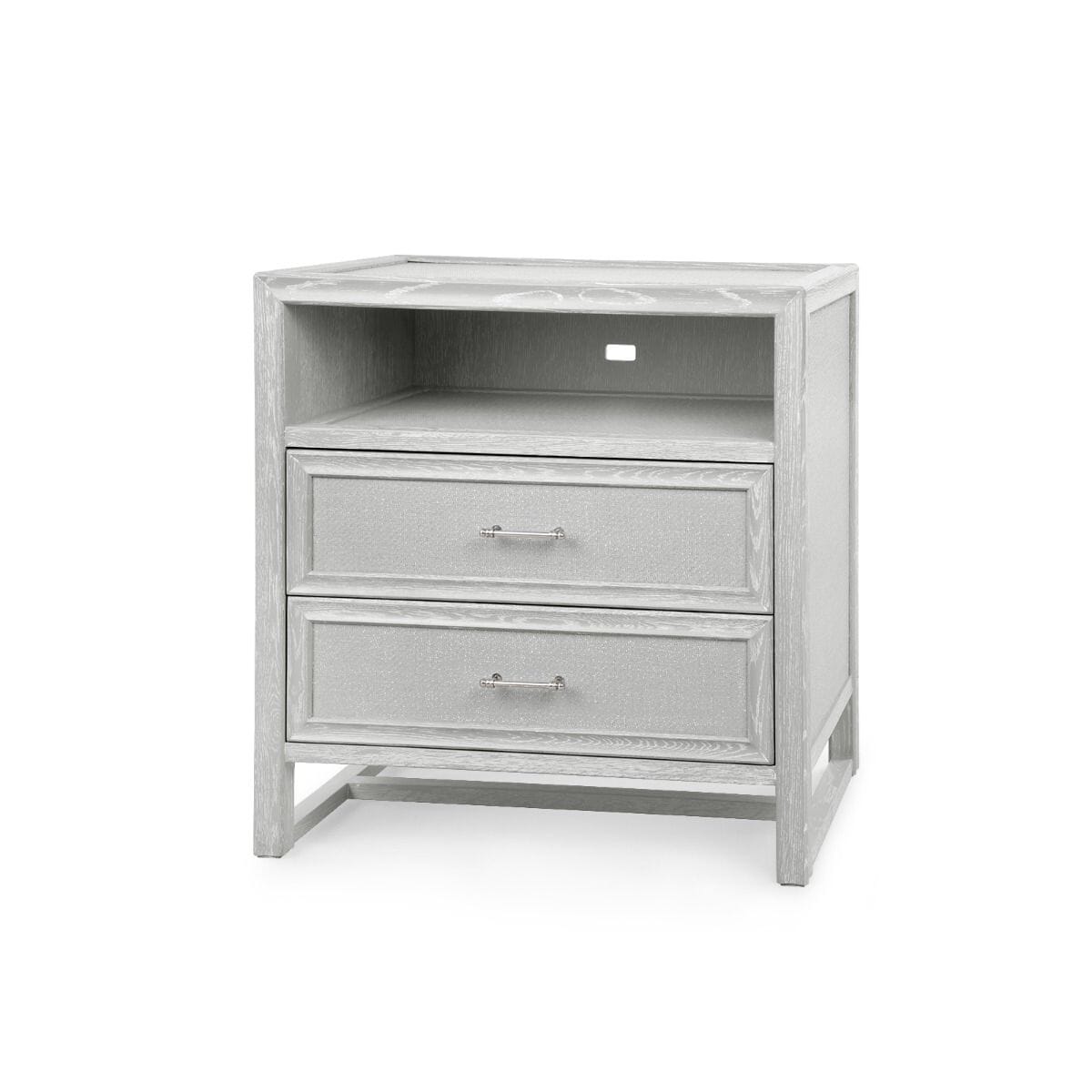 LEIGH 2-DRAWER SIDE TABLE, SOFT GRAY