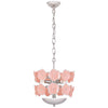 Leighton Small Chandelier in Polished Nickel with Blush Tinted Glass - Salisbury & Manus