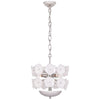 Leighton Small Chandelier in Polished Nickel with Cream Tinted Glass - Salisbury & Manus
