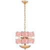 Leighton Small Chandelier in Soft Brass with Blush Tinted Glass - Salisbury & Manus