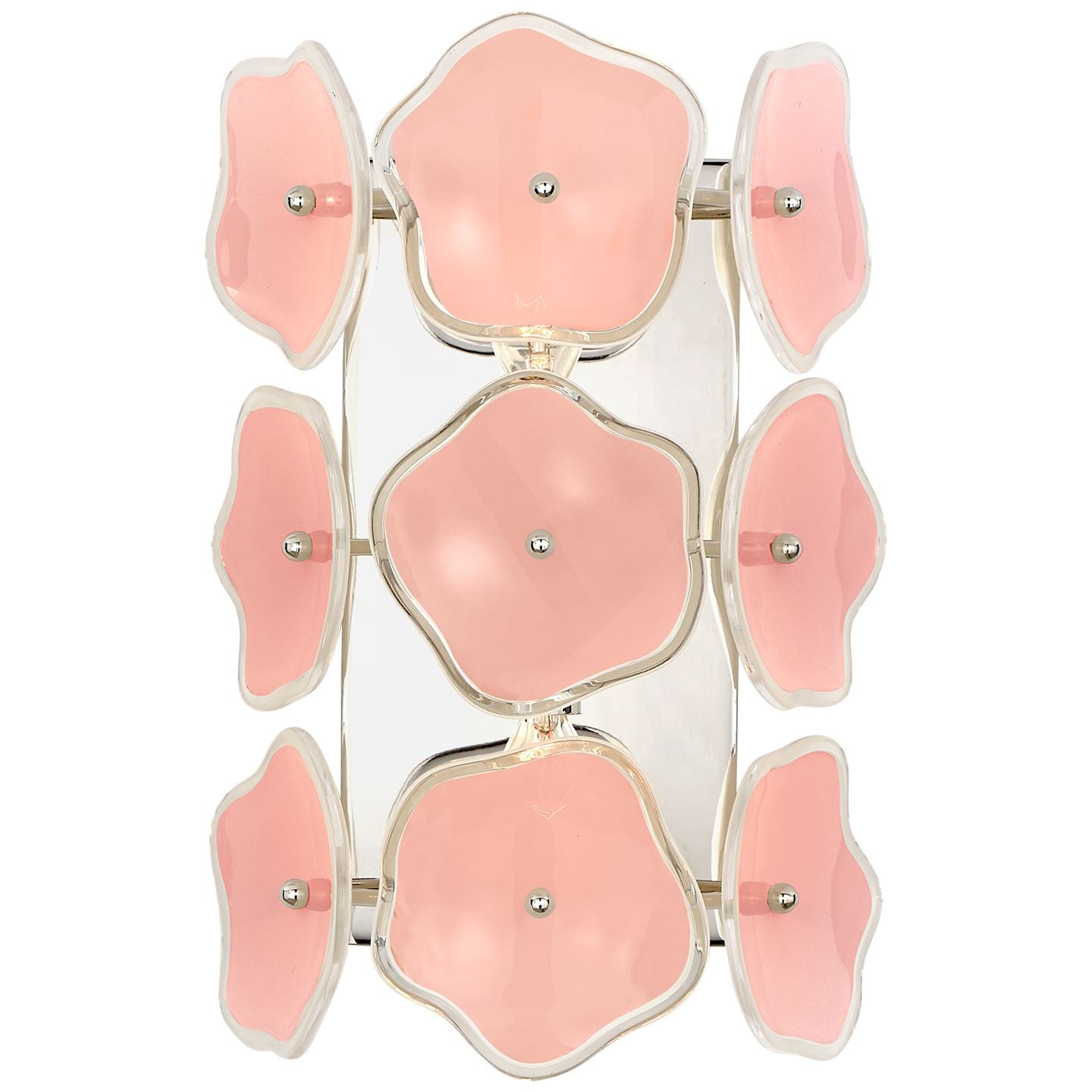 Leighton Small Sconce in Polished Nickel with Blush Tinted Glass - Salisbury & Manus