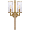 Liaison Double Sconce in Antique-Burnished Brass with Crackle Glass - Salisbury & Manus