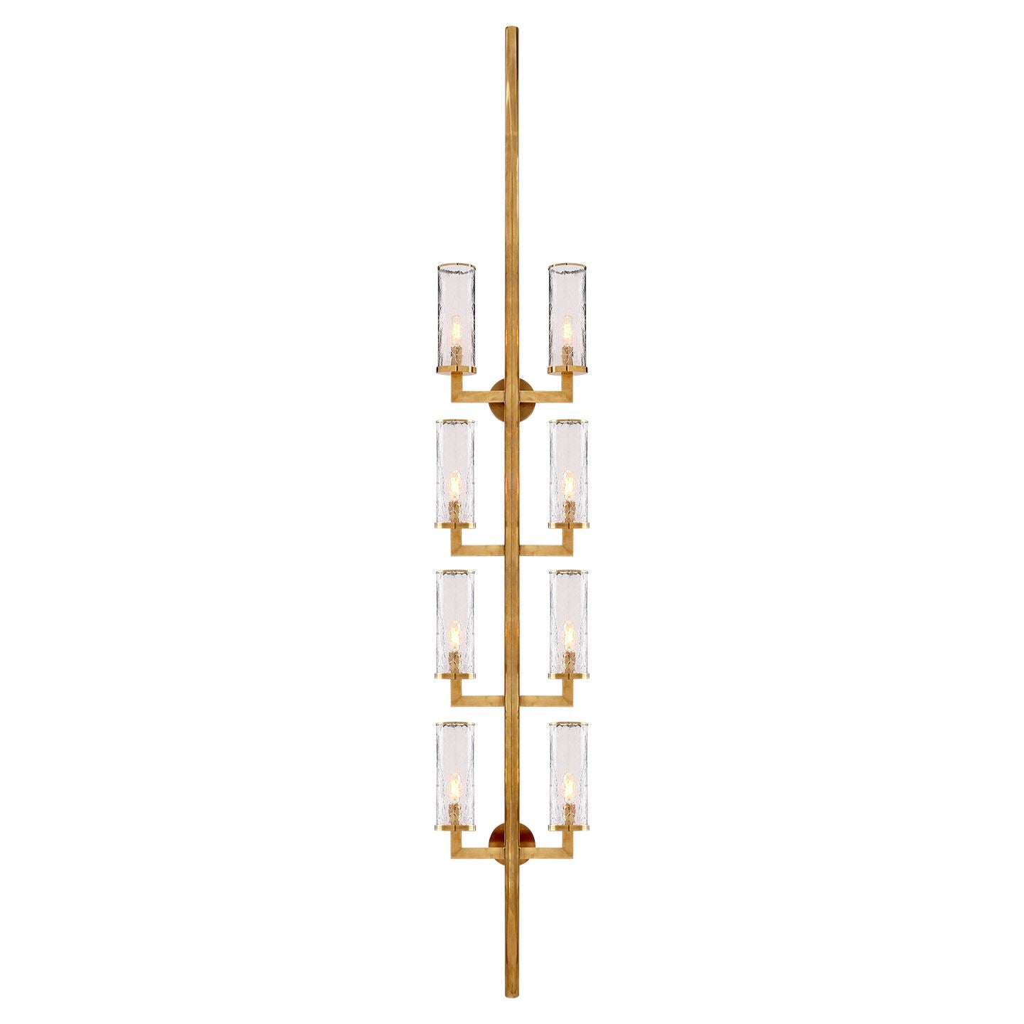 Liaison Statement Sconce in Antique-Burnished Brass with Crackle Glass - Salisbury & Manus
