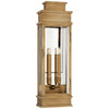 Linear Large Wall Lantern in Antique-Burnished Brass with Clear Glass - Salisbury & Manus