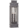 Linear Large Wall Lantern in Weathered Zinc with Clear Glass - Salisbury & Manus