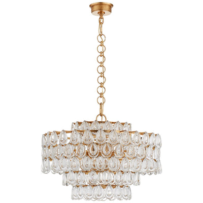 Liscia Chandelier in Gild with Crystal - Salisbury & Manus
