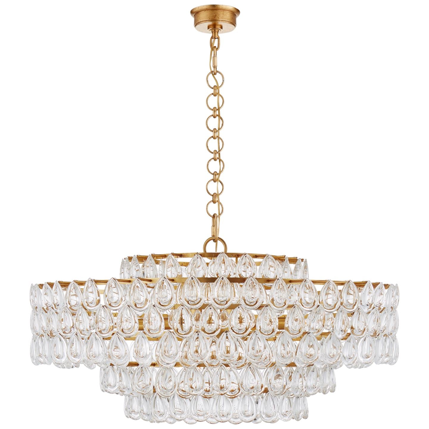 Liscia Large Chandelier in Gild with Crystal - Salisbury & Manus