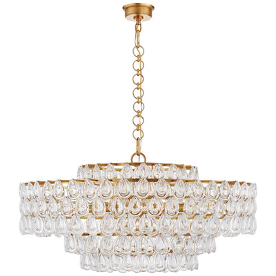 Liscia Large Chandelier in Gild with Crystal - Salisbury & Manus