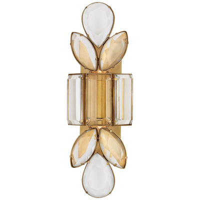 Lloyd Large Jeweled Sconce in Soft Brass with Clear Crystal - Salisbury & Manus