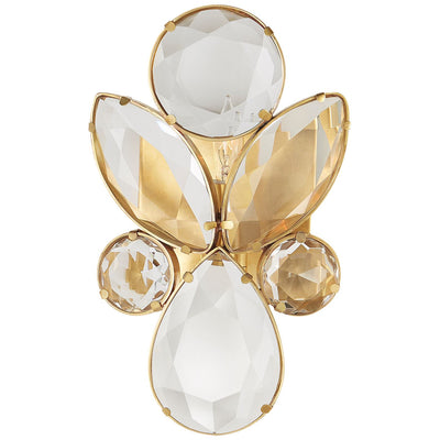Lloyd Small Jeweled Sconce in Soft Brass with Clear Crystal - Salisbury & Manus