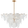 Loire Large Chandelier in Gild with White Strie Glass - Salisbury & Manus